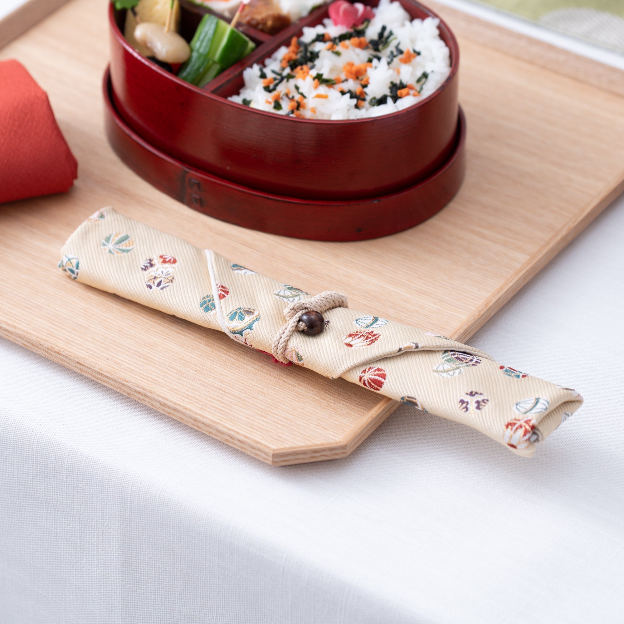 Issou Autumn Temari Ball Nishijin Ori Brocade Chopsticks Case - MUSUBI KILN - Quality Japanese Tableware and Gift