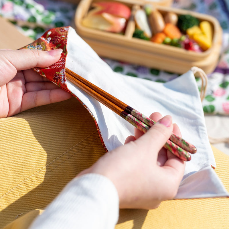 Issou Spring Flowers Nishijin Ori Brocade Chopsticks Case - MUSUBI KILN - Quality Japanese Tableware and Gift