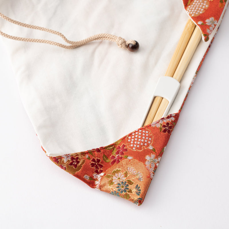 Issou Spring Flowers Nishijin Ori Brocade Chopsticks Case - MUSUBI KILN - Quality Japanese Tableware and Gift