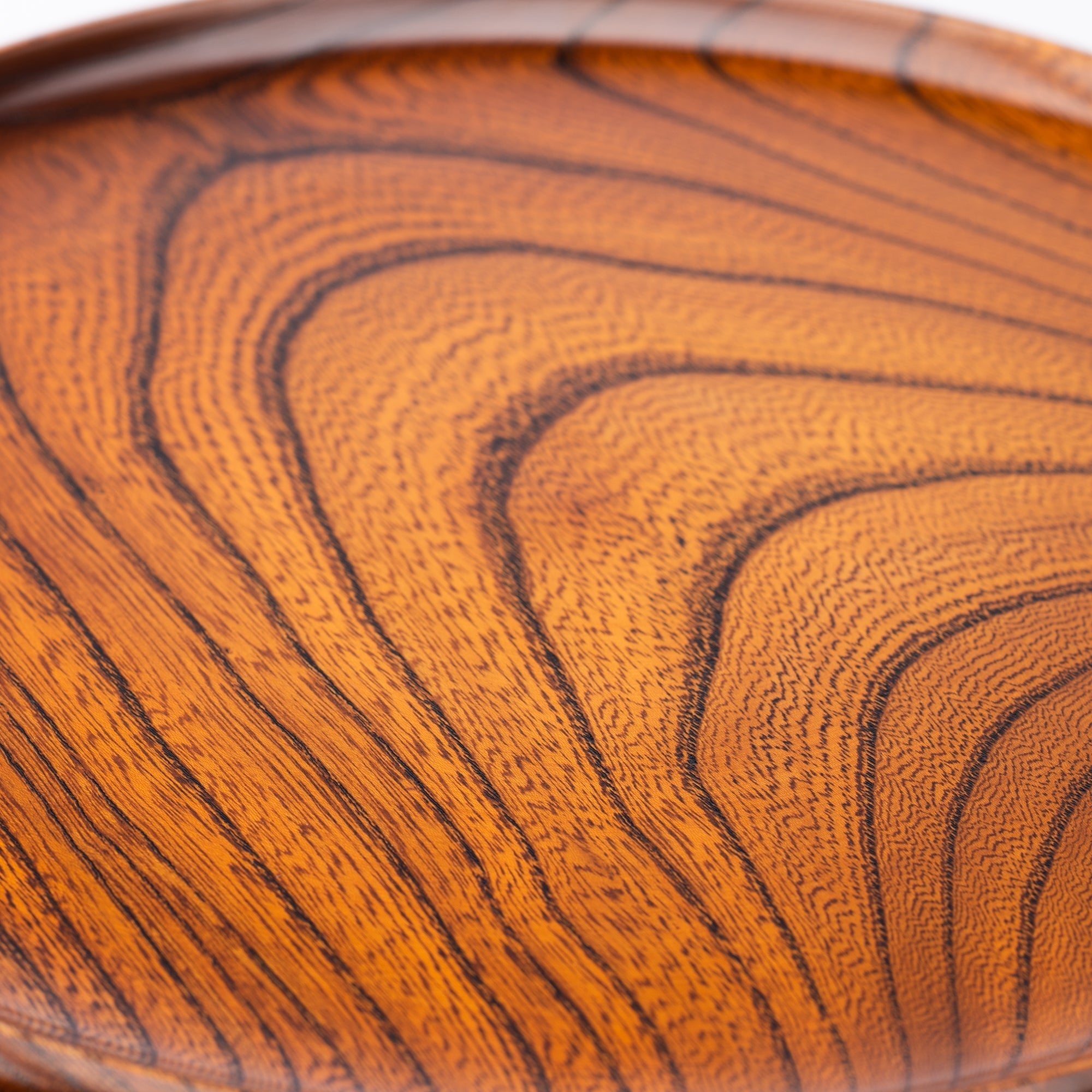 Japanese Zelkova Round Shaped Yamanaka Lacquerware Tray 11.9in - MUSUBI KILN - Quality Japanese Tableware and Gift