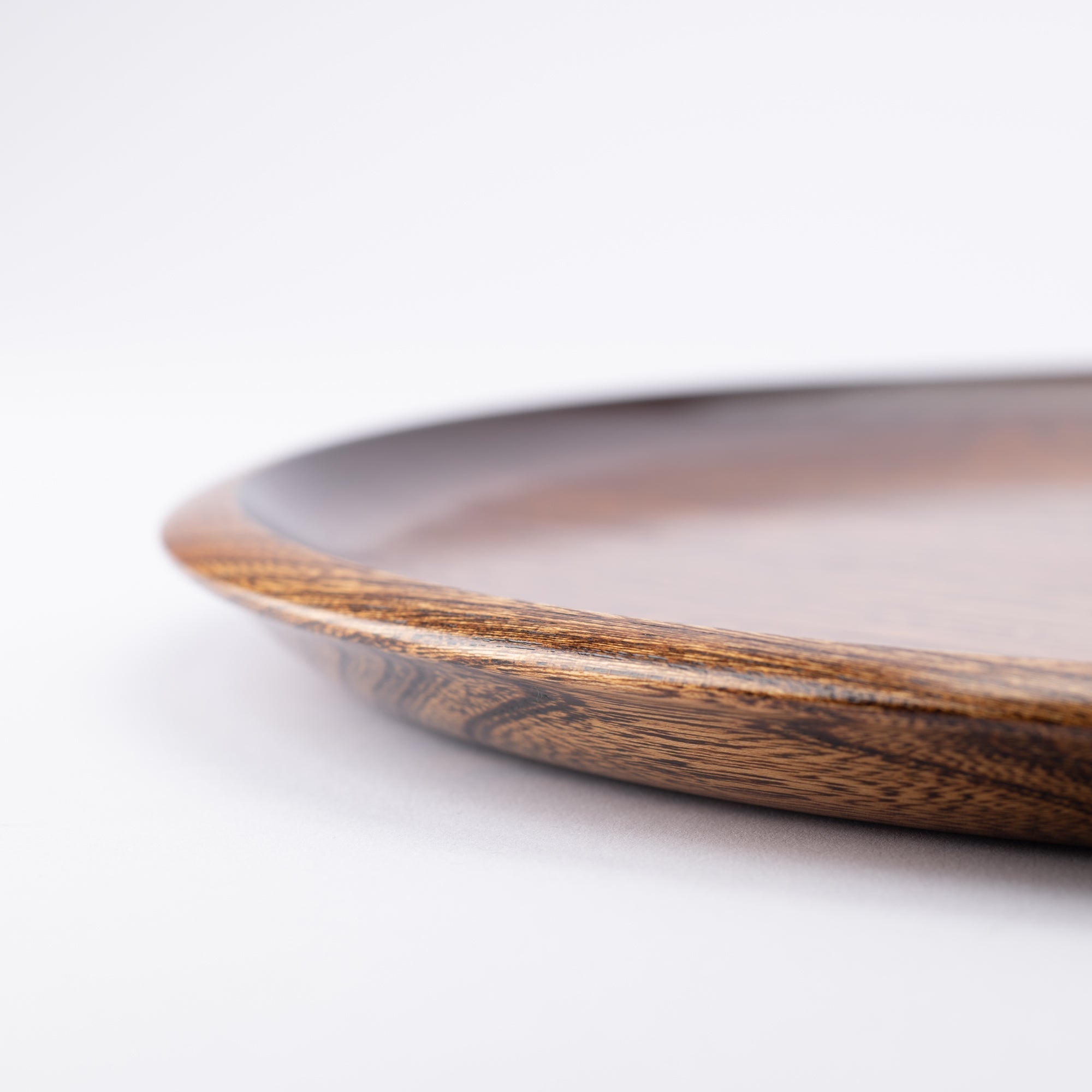 Japanese Zelkova Round Shaped Yamanaka Lacquerware Tray 14.3in - MUSUBI KILN - Quality Japanese Tableware and Gift