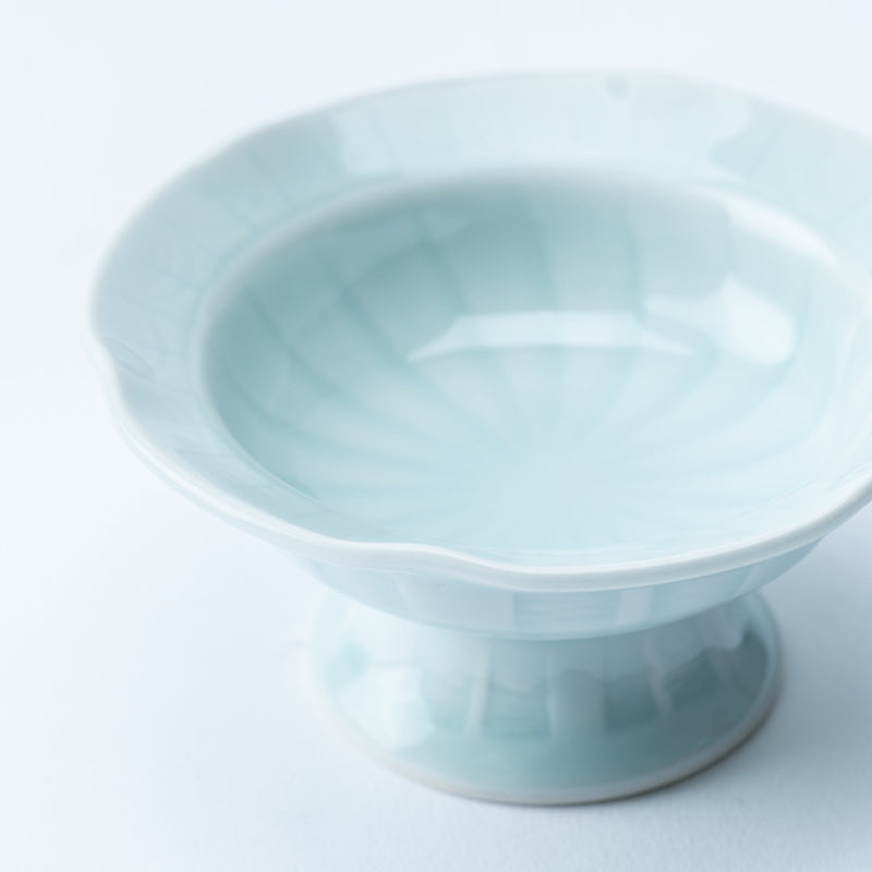 Kaizan Kiln Kaiseki Series Swirl Pattern Arita Footed Kobachi Bowl - MUSUBI KILN - Quality Japanese Tableware and Gift