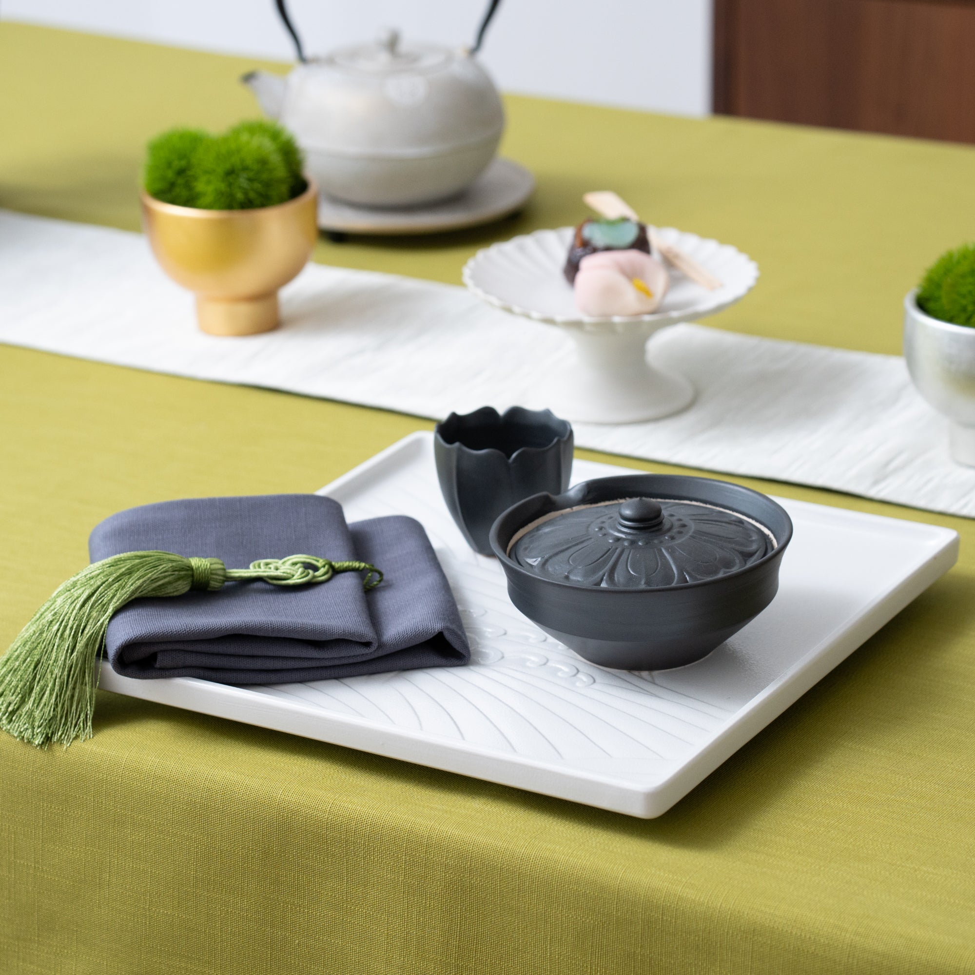 Kaizan Kiln Wave Arita Square Plate - MUSUBI KILN - Quality Japanese Tableware and Gift