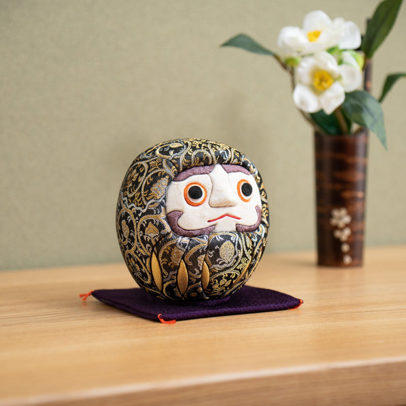 Kakinuma Ningyo Black Edo Kimekomi Doll Daruma - MUSUBI KILN - Quality Japanese Tableware and Gift