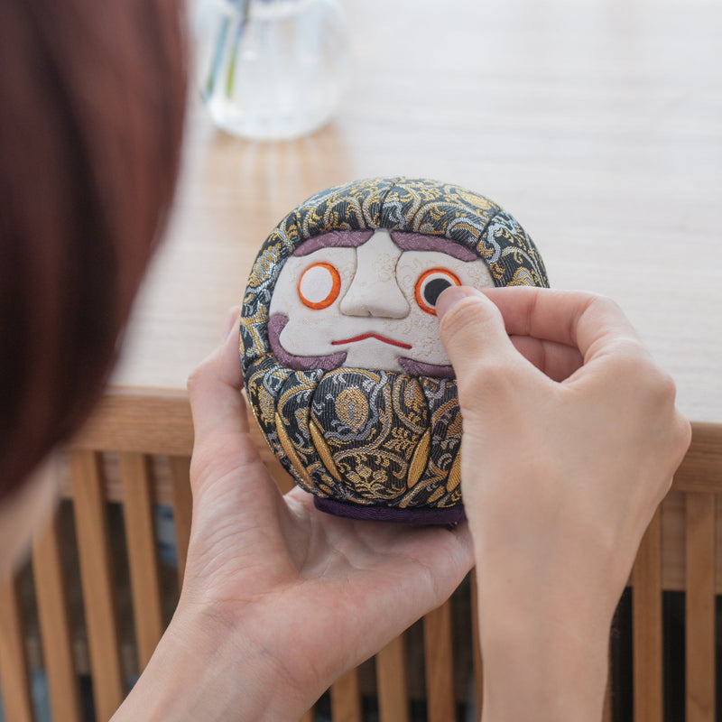 Kakinuma Ningyo Black Edo Kimekomi Doll Daruma - MUSUBI KILN - Quality Japanese Tableware and Gift