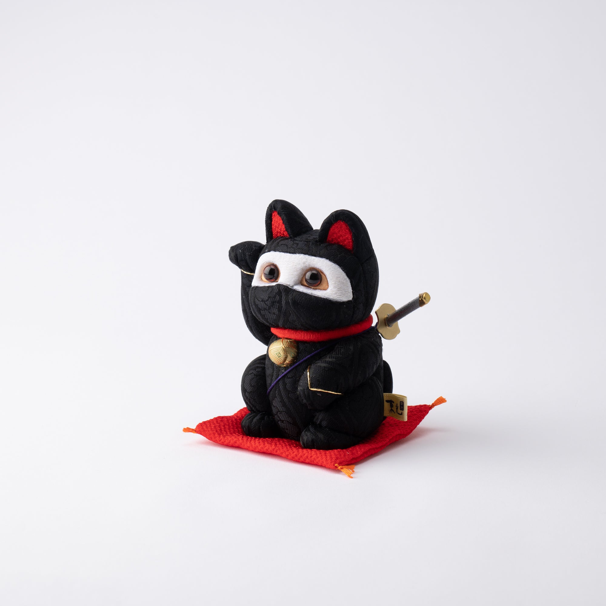 Kakinuma Ningyo Black Ninjya Edo Kimekomi Doll Lucky Cat - MUSUBI KILN - Quality Japanese Tableware and Gift