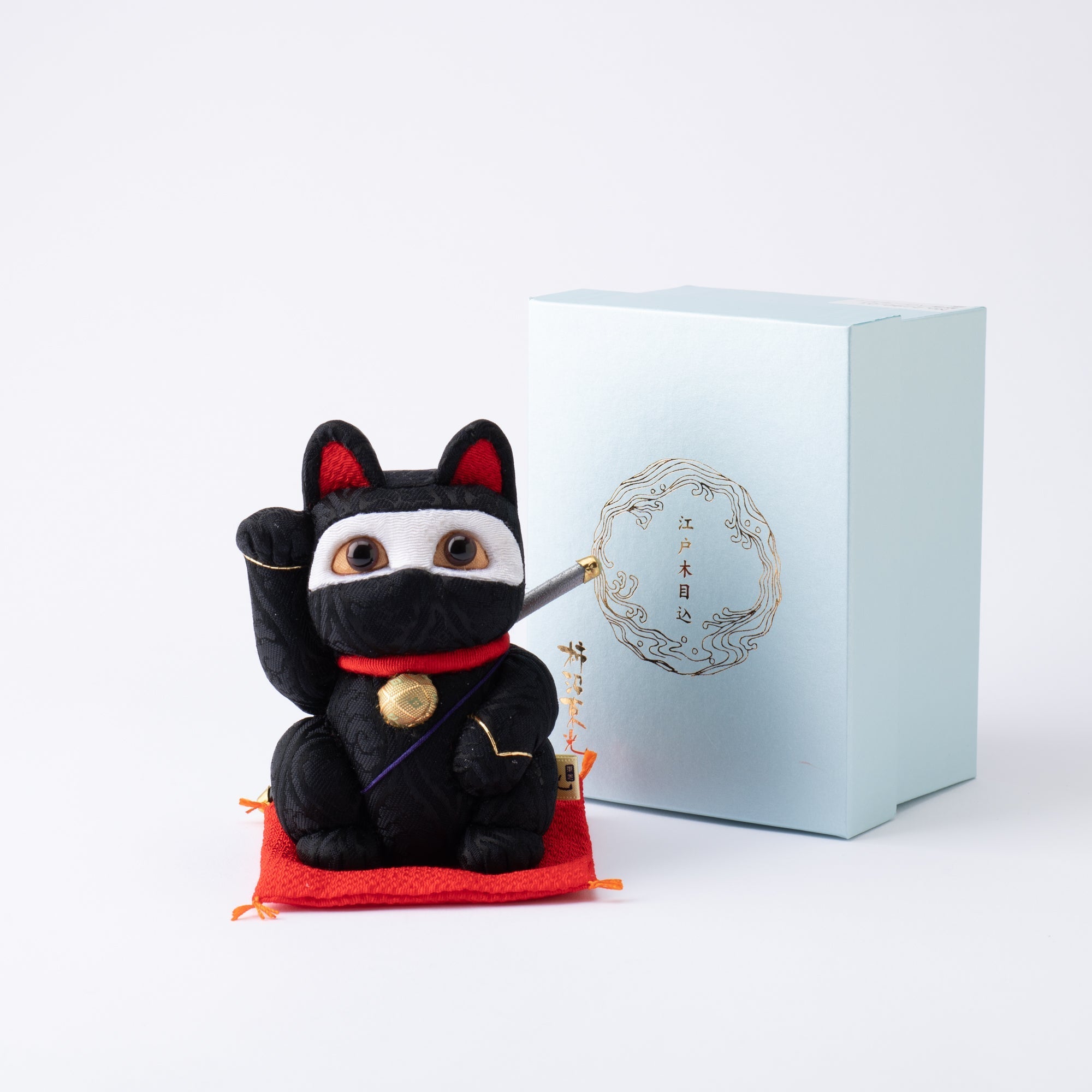 Kakinuma Ningyo Black Ninjya Edo Kimekomi Doll Lucky Cat - MUSUBI KILN - Quality Japanese Tableware and Gift