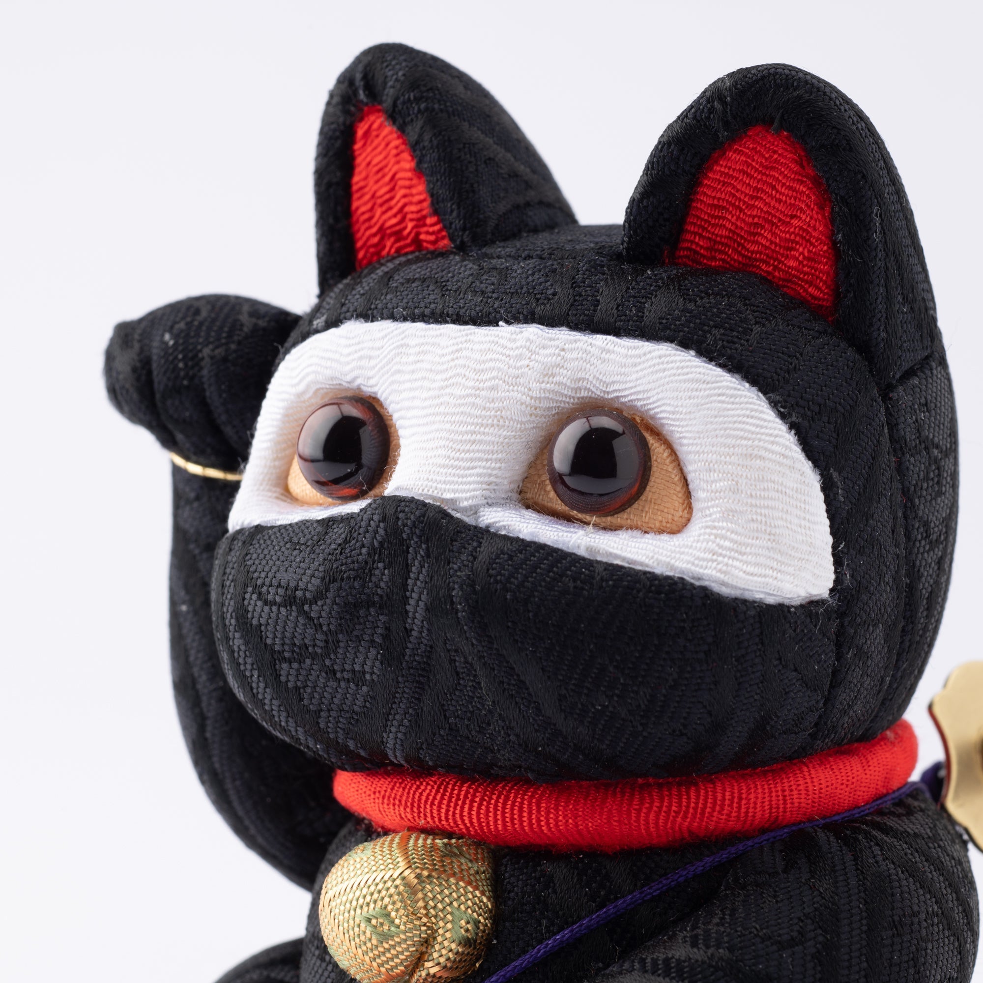 Kakinuma Ningyo Black Ninjya Edo Kimekomi Doll Lucky Cat - MUSUBI KILN - Quality Japanese Tableware and Gift