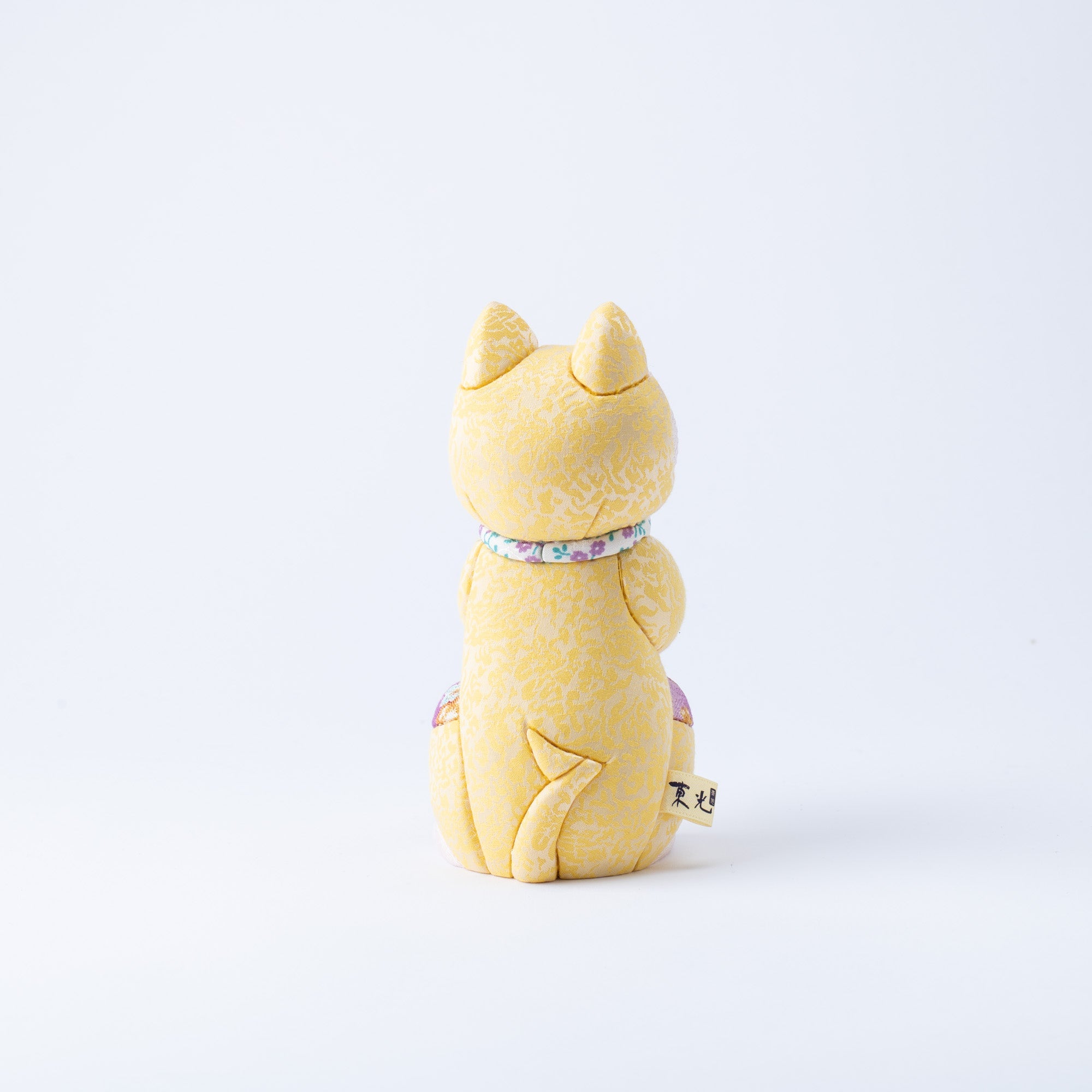 Kakinuma Ningyo Damask Wish Upon a Star Edo Kimekomi Lucky Cat - Yellow - MUSUBI KILN - Quality Japanese Tableware and Gift