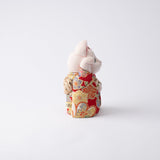 Kakinuma Ningyo Furisode Edo Kimekomi Doll Lucky Cat - Red - MUSUBI KILN - Quality Japanese Tableware and Gift