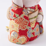 Kakinuma Ningyo Furisode Edo Kimekomi Doll Lucky Cat - Red - MUSUBI KILN - Quality Japanese Tableware and Gift