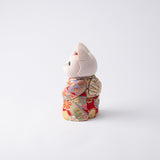 Kakinuma Ningyo Furisode Edo Kimekomi Doll Lucky Cat - Red - MUSUBI KILN - Quality Japanese Tableware and Gift