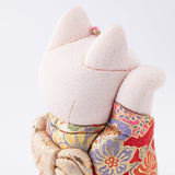 Kakinuma Ningyo Furisode Edo Kimekomi Doll Lucky Cat - Red - MUSUBI KILN - Quality Japanese Tableware and Gift