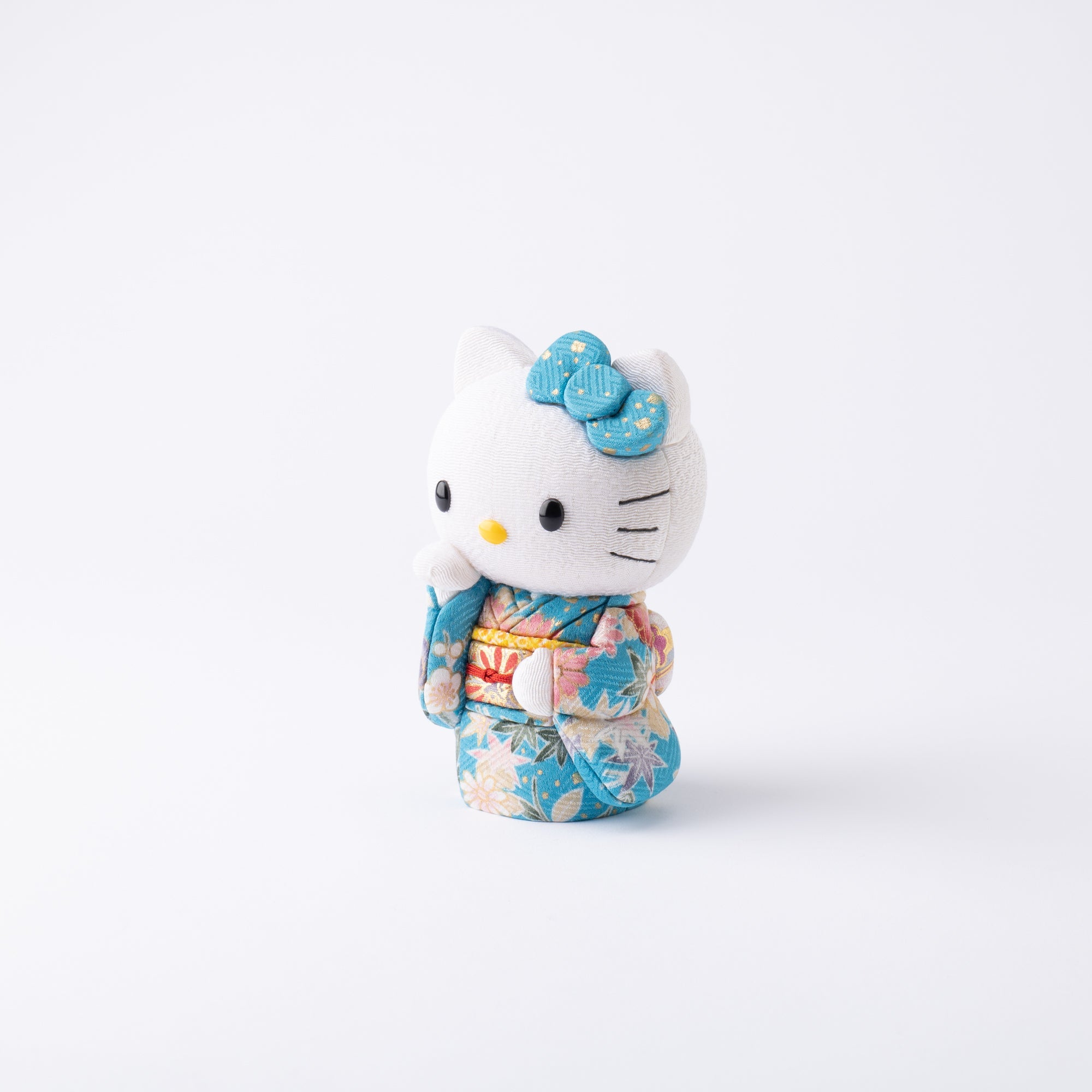 Kakinuma Ningyo Hello Kitty Edo Kimekomi Doll Lucky Cat - Blue - MUSUBI KILN - Quality Japanese Tableware and Gift