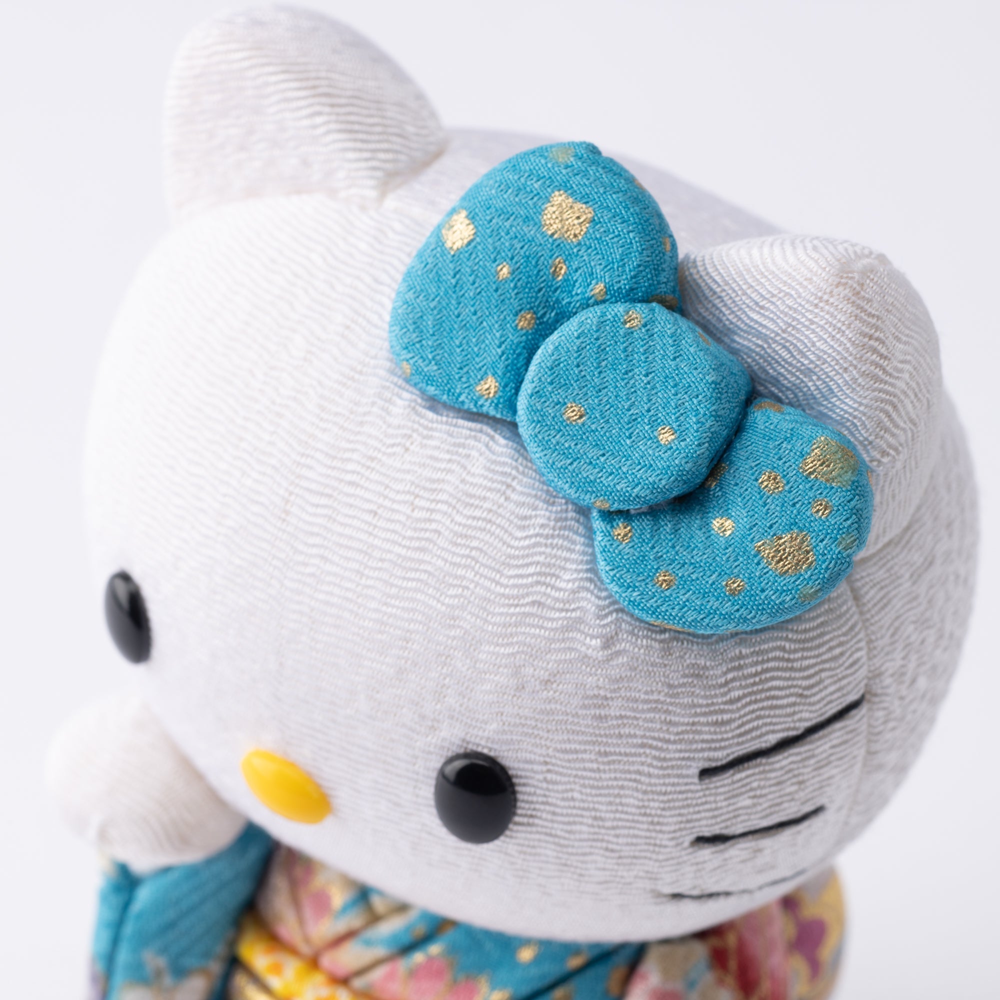 Kakinuma Ningyo Hello Kitty Edo Kimekomi Doll Lucky Cat - Blue - MUSUBI KILN - Quality Japanese Tableware and Gift