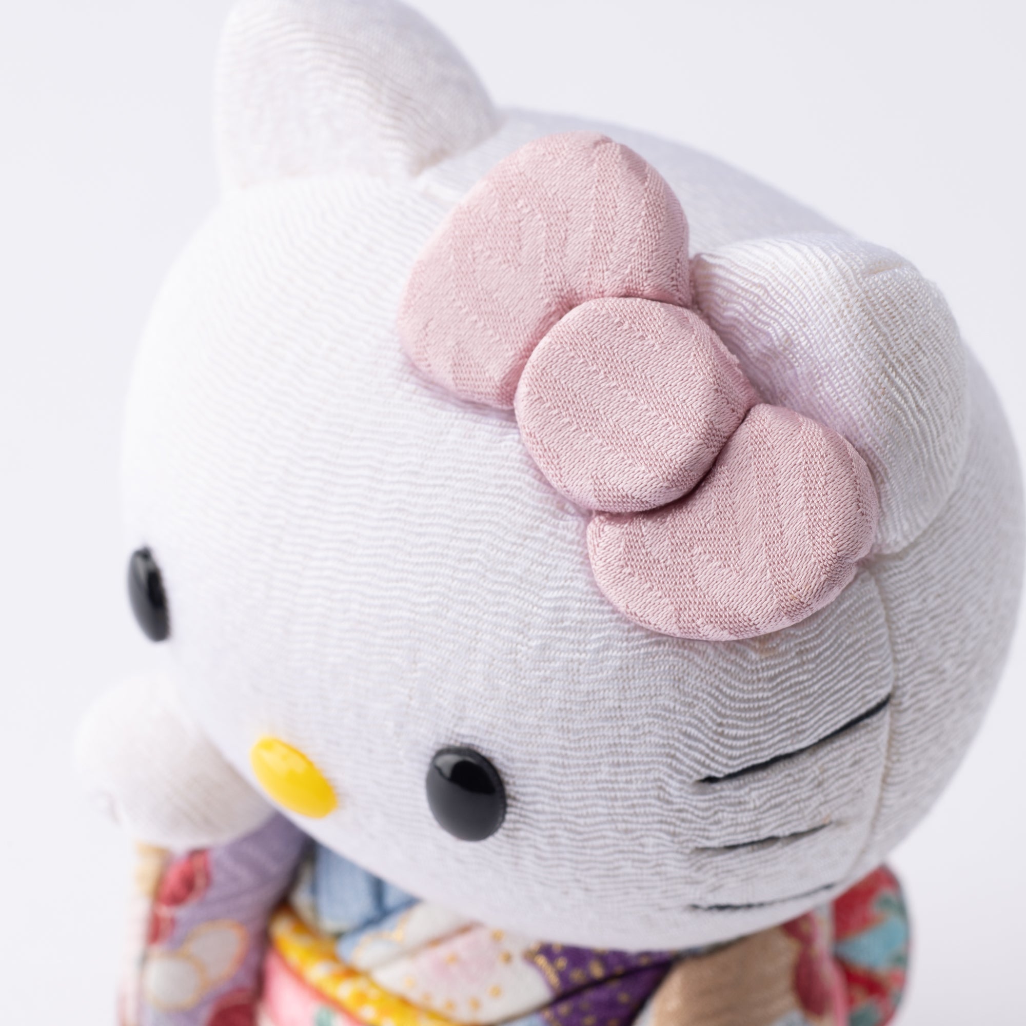 Kakinuma Ningyo Hello Kitty Edo Kimekomi Doll Lucky Cat - Pale Pink - MUSUBI KILN - Quality Japanese Tableware and Gift