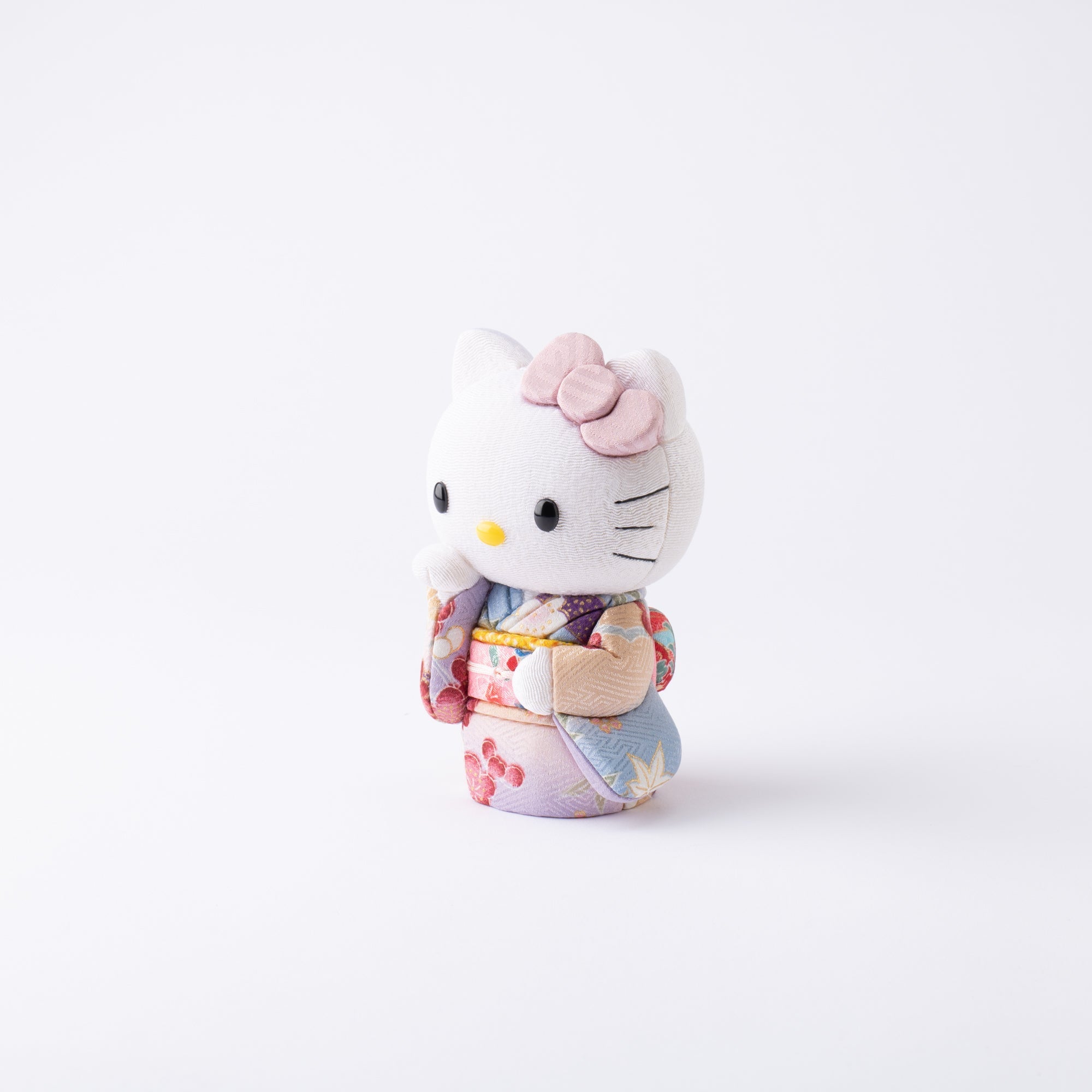 Kakinuma Ningyo Hello Kitty Edo Kimekomi Doll Lucky Cat - Pale Pink - MUSUBI KILN - Quality Japanese Tableware and Gift