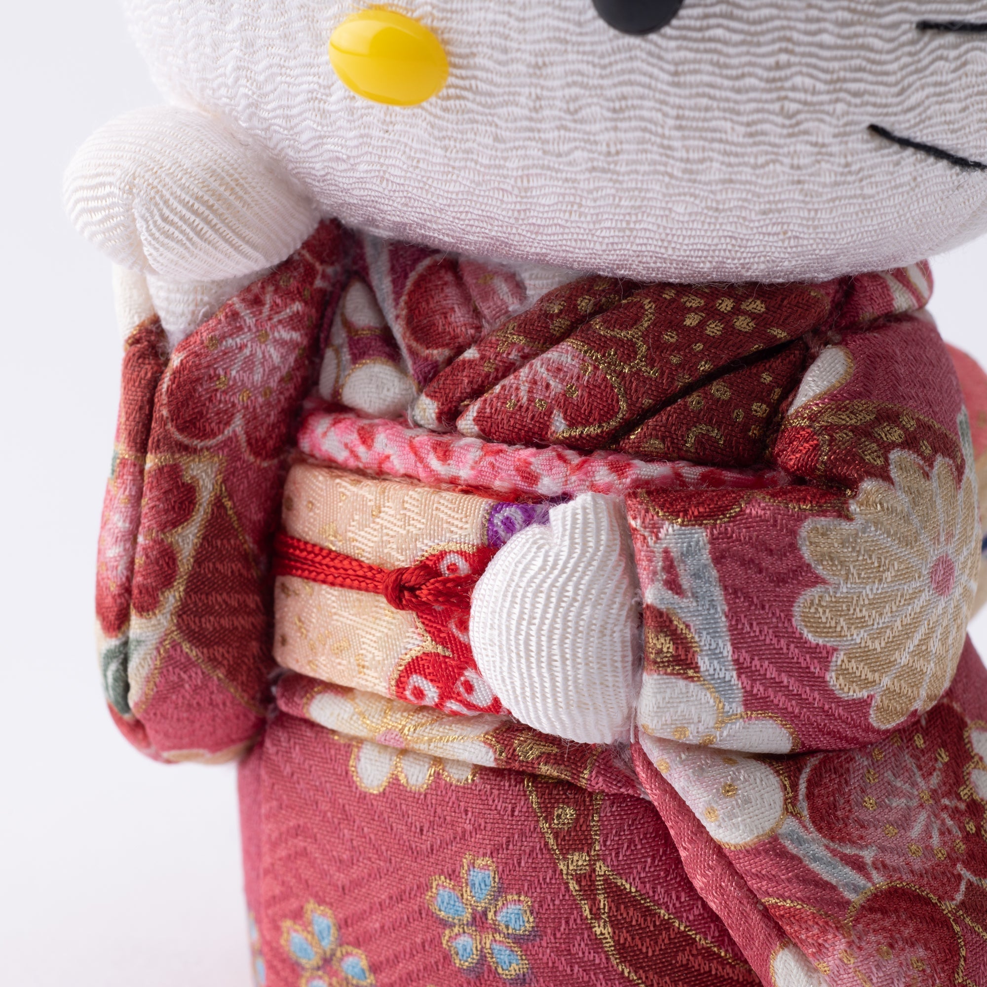 Kakinuma Ningyo Hello Kitty Edo Kimekomi Doll Lucky Cat - Pink - MUSUBI KILN - Quality Japanese Tableware and Gift