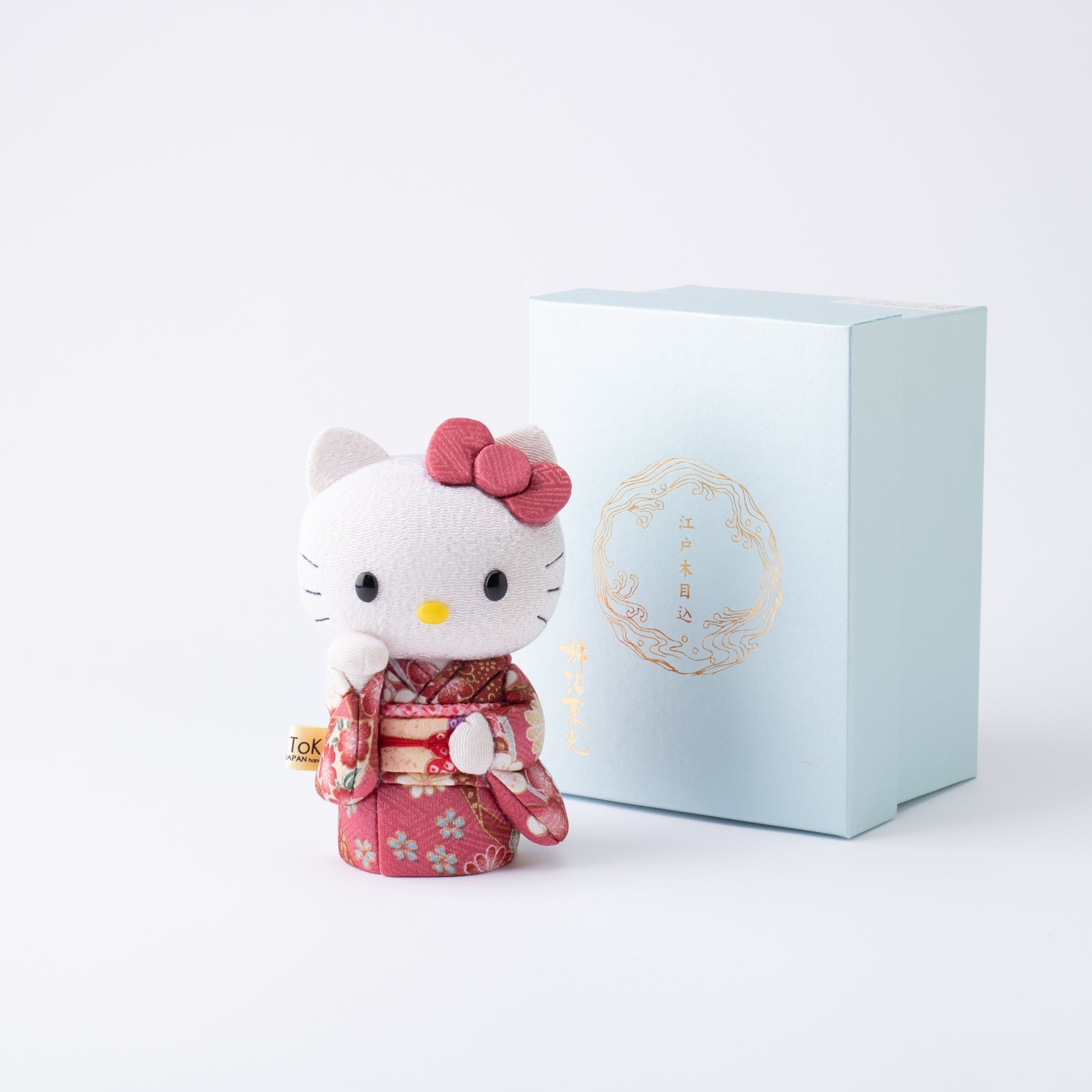 Kakinuma Ningyo Hello Kitty Edo Kimekomi Doll Lucky Cat - Pink - MUSUBI KILN - Quality Japanese Tableware and Gift