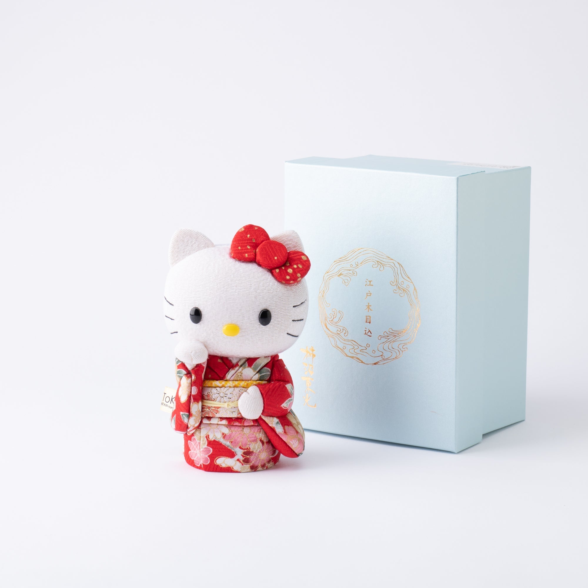 Kakinuma Ningyo Hello Kitty Edo Kimekomi Doll Lucky Cat - Red - MUSUBI KILN - Quality Japanese Tableware and Gift