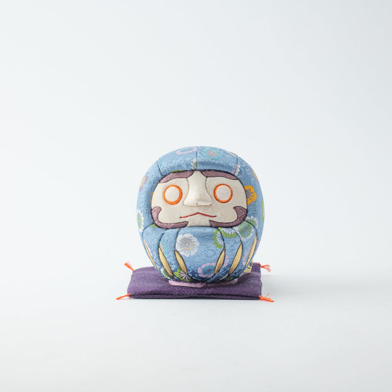 Kakinuma Ningyo Light Blue Edo Kimekomi Doll Daruma - MUSUBI KILN - Quality Japanese Tableware and Gift