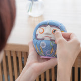 Kakinuma Ningyo Light Blue Edo Kimekomi Doll Daruma - MUSUBI KILN - Quality Japanese Tableware and Gift