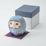 Kakinuma Ningyo Light Blue Edo Kimekomi Doll Daruma - MUSUBI KILN - Quality Japanese Tableware and Gift