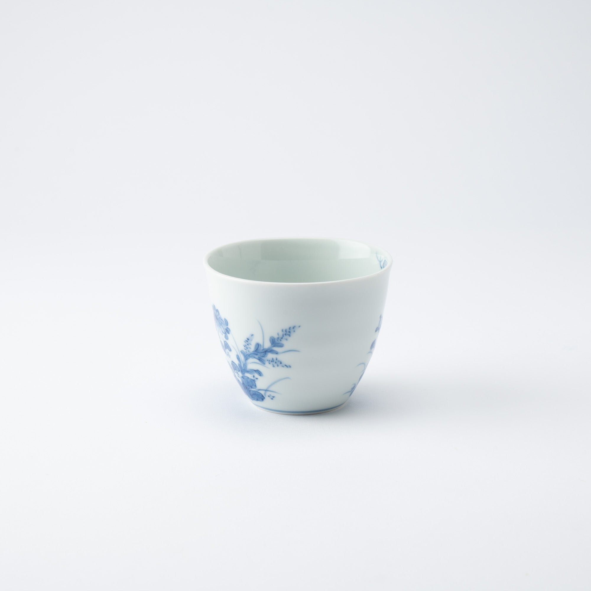 Kakusho Kiln Chrysanthemum and Bush Clover Mikawachi Ware Cup - MUSUBI KILN - Quality Japanese Tableware and Gift