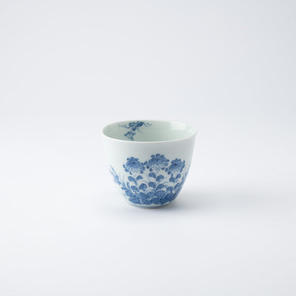 Kakusho Kiln Chrysanthemum and Bush Clover Mikawachi Ware Cup - MUSUBI KILN - Quality Japanese Tableware and Gift