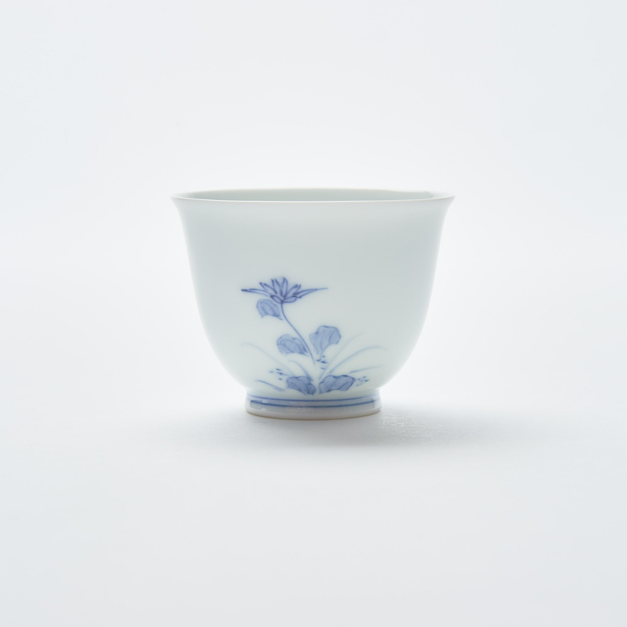 Kakusho Kiln Chrysanthemum and Bush Clover Mikawachi Ware Japanese Teacup - MUSUBI KILN - Quality Japanese Tableware and Gift