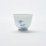 Kakusho Kiln Chrysanthemum and Bush Clover Mikawachi Ware Japanese Teacup - MUSUBI KILN - Quality Japanese Tableware and Gift