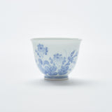 Kakusho Kiln Chrysanthemum and Bush Clover Mikawachi Ware Japanese Teacup - MUSUBI KILN - Quality Japanese Tableware and Gift