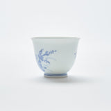 Kakusho Kiln Chrysanthemum and Bush Clover Mikawachi Ware Japanese Teacup - MUSUBI KILN - Quality Japanese Tableware and Gift