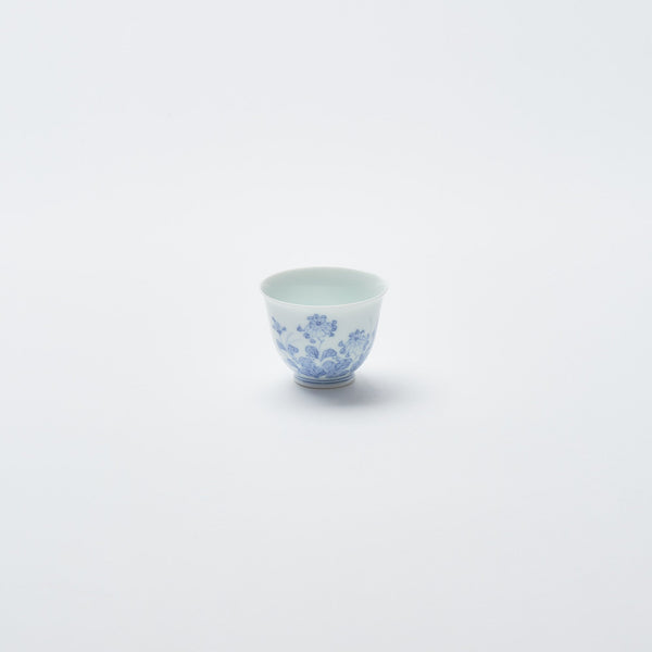 Kakusho Kiln Chrysanthemum and Bush Clover Mikawachi Ware Japanese Teacup - MUSUBI KILN - Quality Japanese Tableware and Gift