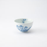 Kakusho Kiln Chrysanthemum and Bush Clover Mikawachi Ware Rice Bowl - MUSUBI KILN - Quality Japanese Tableware and Gift