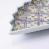 Keizan Kiln Sarasa Arita Fan - shaped Sauce Plate - MUSUBI KILN - Quality Japanese Tableware and Gift