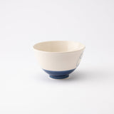 Kikusho Kiln Blue Yarn Cat Hasami Japanese Rice Bowl - MUSUBI KILN - Quality Japanese Tableware and Gift