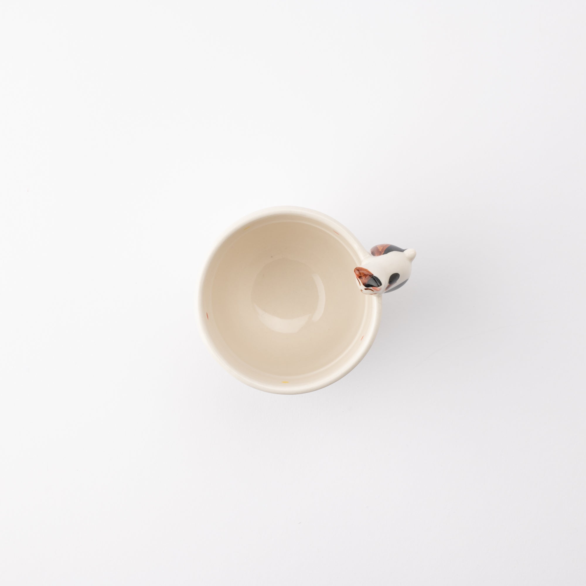 Kikusho Kiln Red Dot Cat Hasami Children's Cup - MUSUBI KILN - Quality Japanese Tableware and Gift