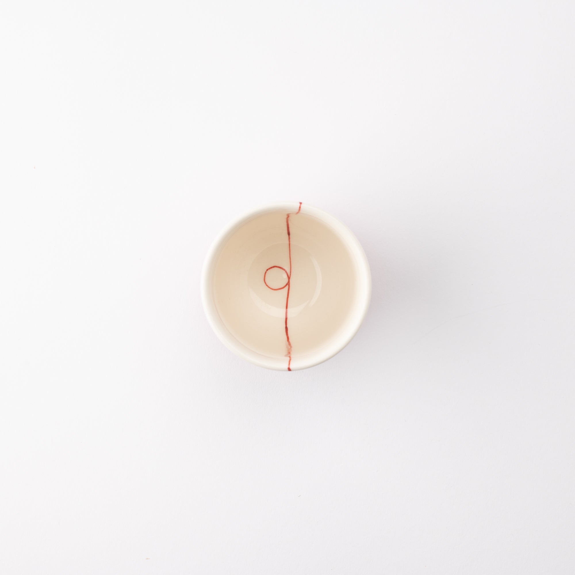 Kikusho Kiln Red Yarn Cat Hasami Yunomi Japanese Teacup - MUSUBI KILN - Quality Japanese Tableware and Gift