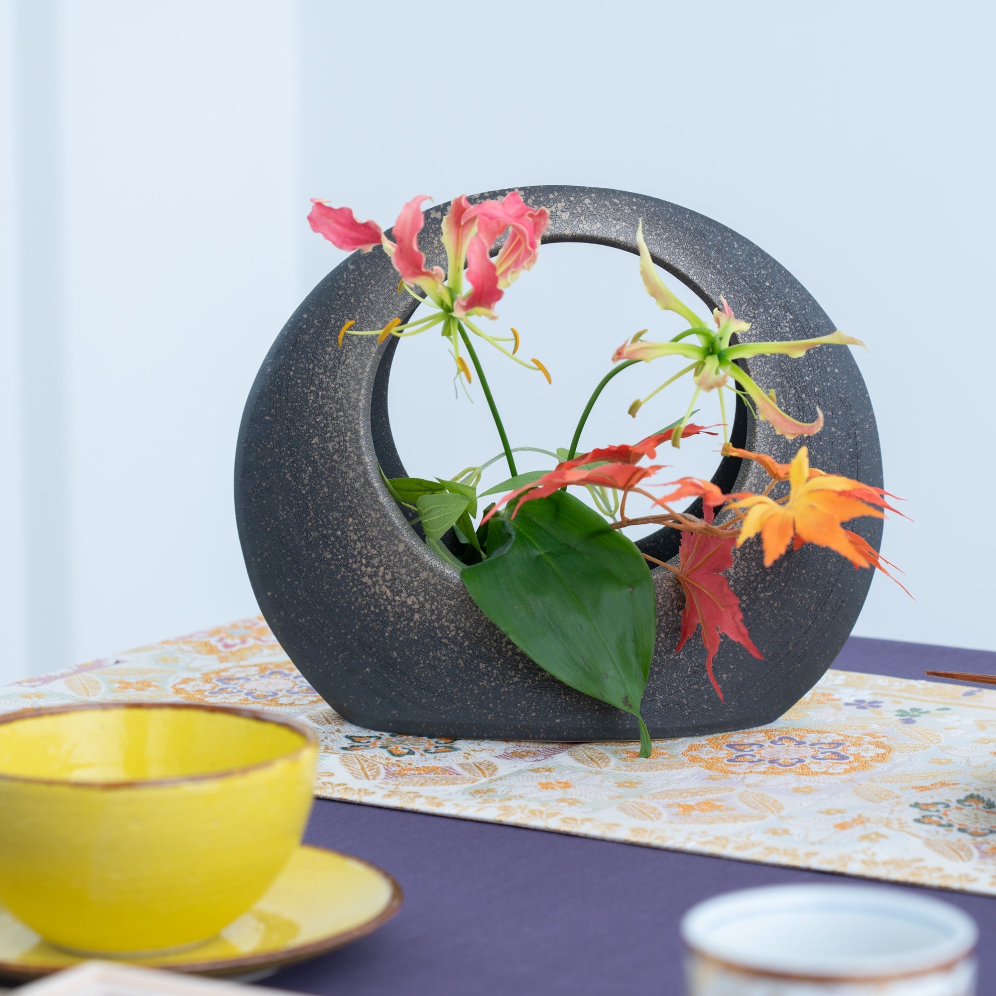 Kikyoya Yukiwa Nishijin Ori Long Table Runner - MUSUBI KILN - Quality Japanese Tableware and Gift