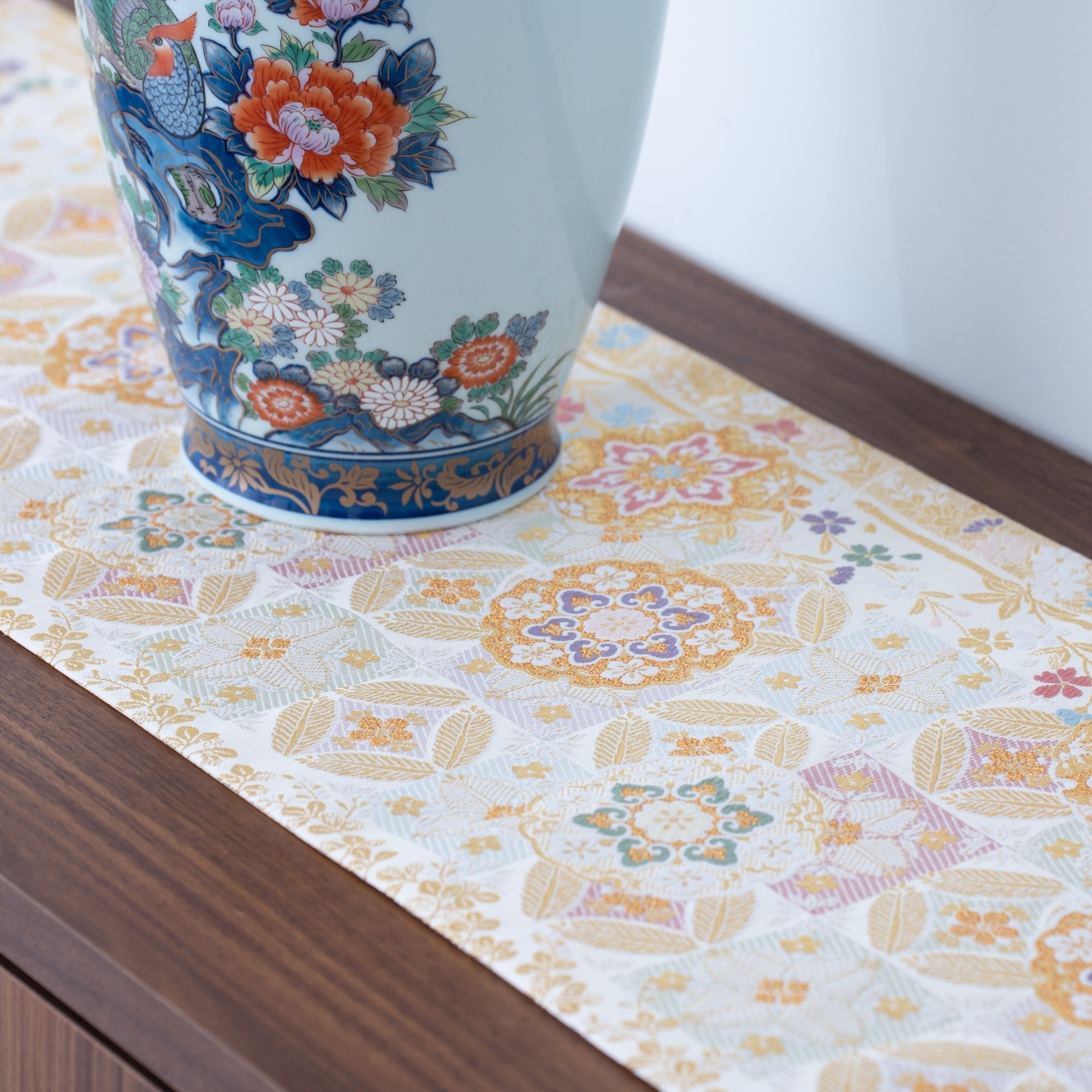 Kikyoya Yukiwa Nishijin Ori Long Table Runner - MUSUBI KILN - Quality Japanese Tableware and Gift