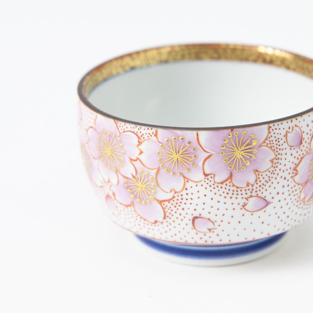 Kinrande Sakura Kutani Guinomi Sake Cup - MUSUBI KILN - Quality Japanese Tableware and Gift