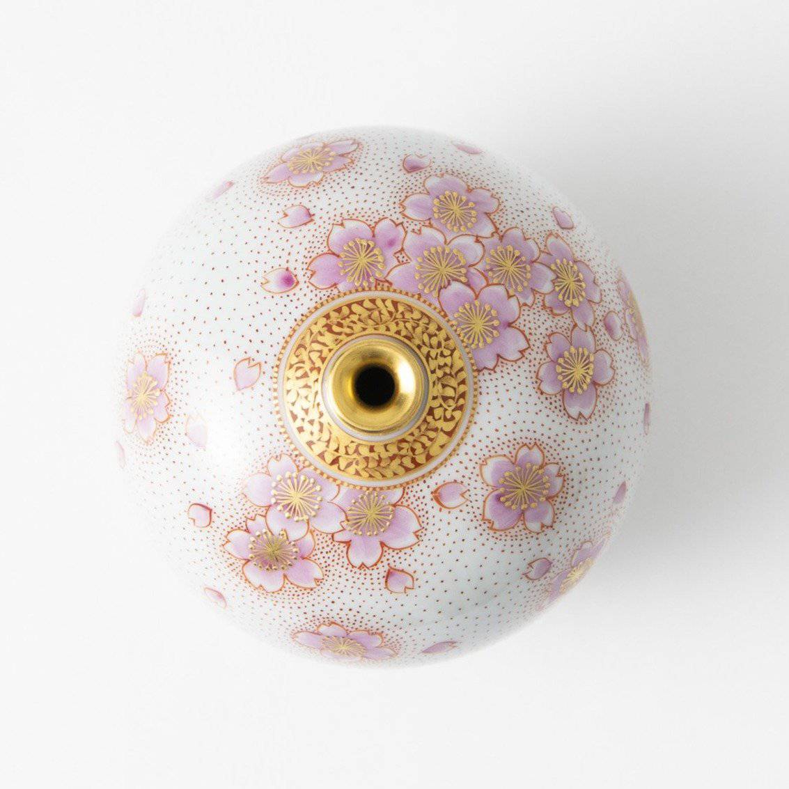 Kinrande Sakura Kutani Japanese Flower Vase - MUSUBI KILN - Quality Japanese Tableware and Gift