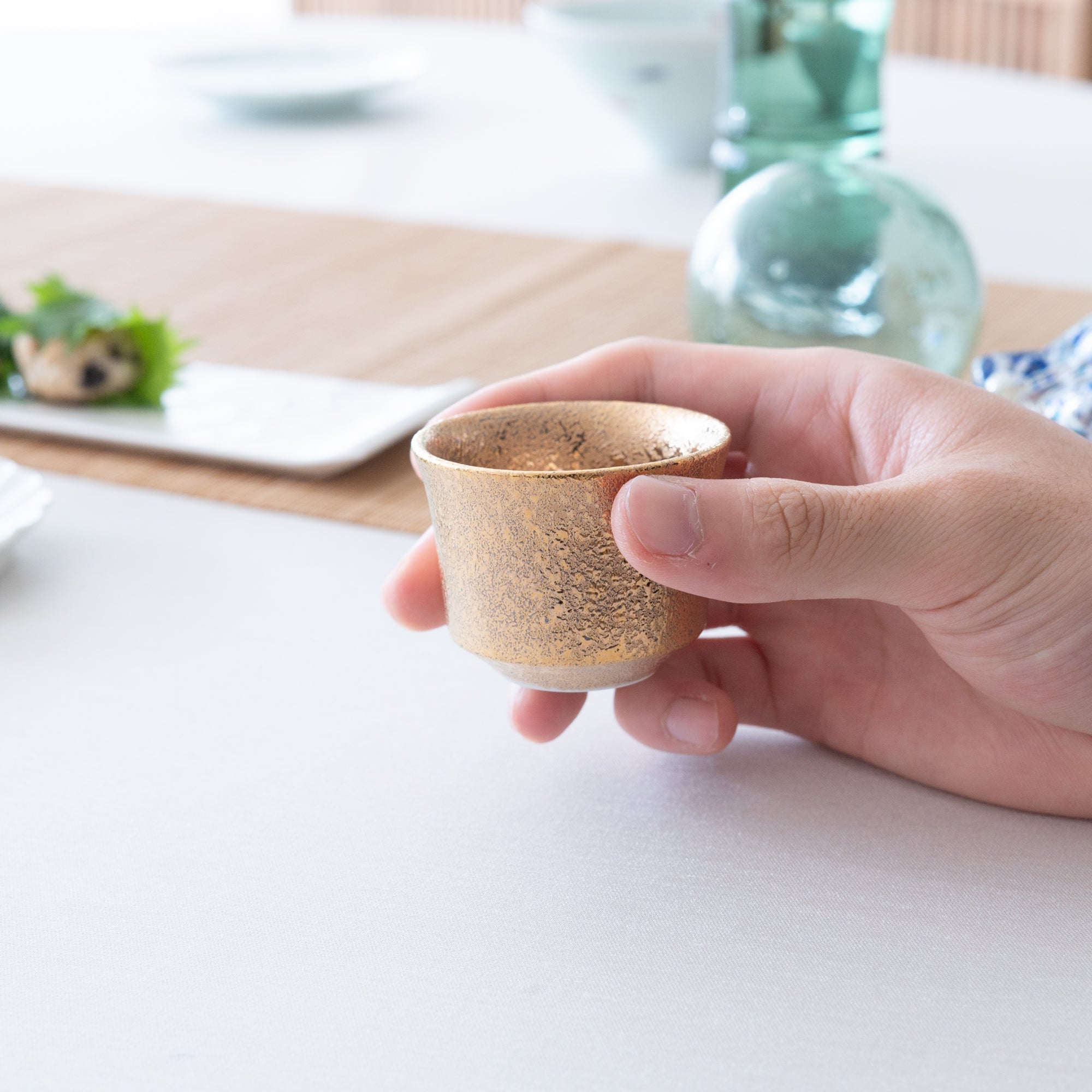 Kinsai and Ginsai Kutani Ochoko Sake Cup Pair - MUSUBI KILN - Quality Japanese Tableware and Gift