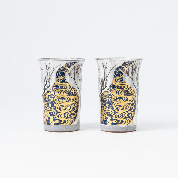 Kinsai Korinbai Kutani Tumbler Pair - MUSUBI KILN - Quality Japanese Tableware and Gift