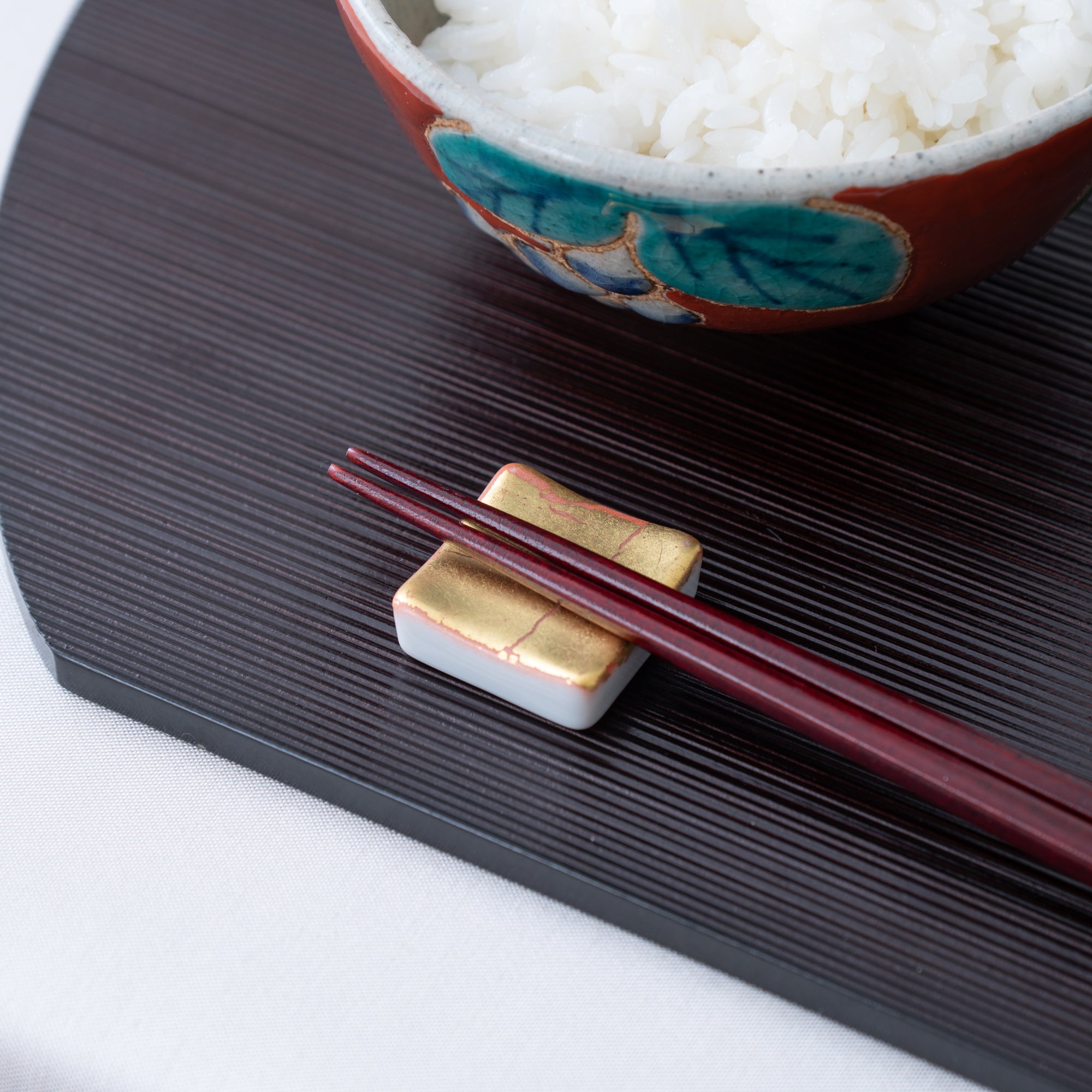 Kinsai Kutani Chopstick Rest Set - MUSUBI KILN - Quality Japanese Tableware and Gift