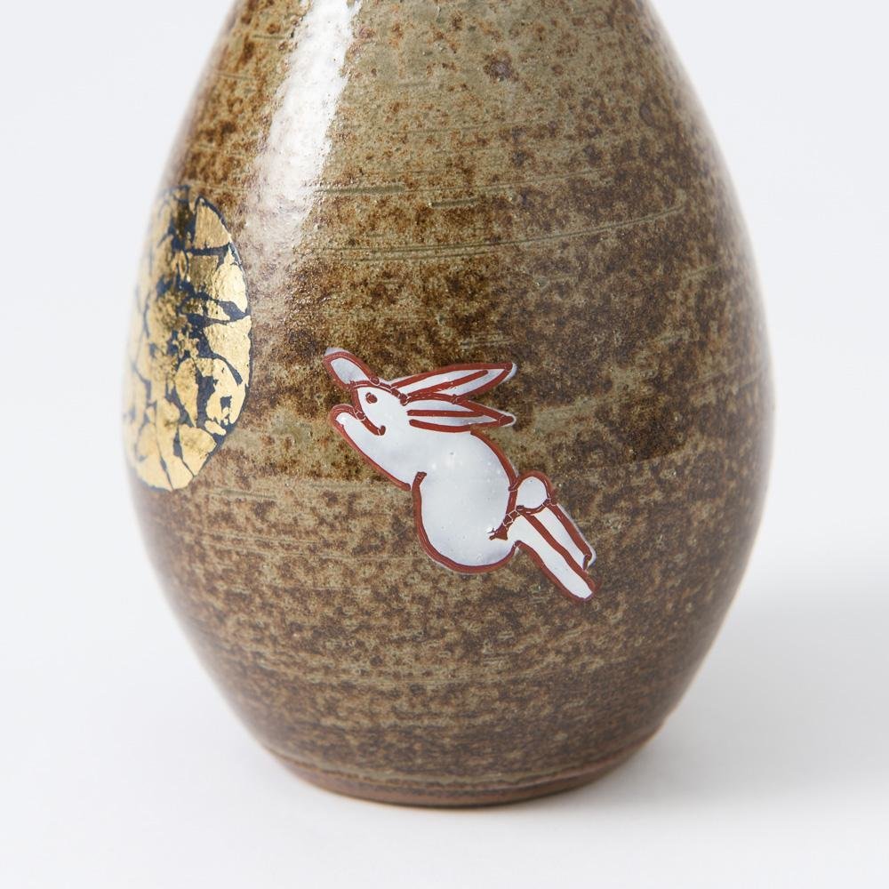 Kinsai Rabbit and Moon Kutani Sake Set - MUSUBI KILN - Quality Japanese Tableware and Gift