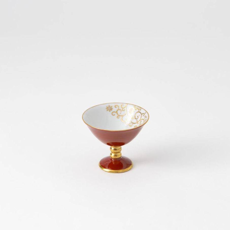 Kinzan Kiln KINZAN Gilded Arabesque Sakazuki Sake Cup - MUSUBI KILN - Quality Japanese Tableware and Gift