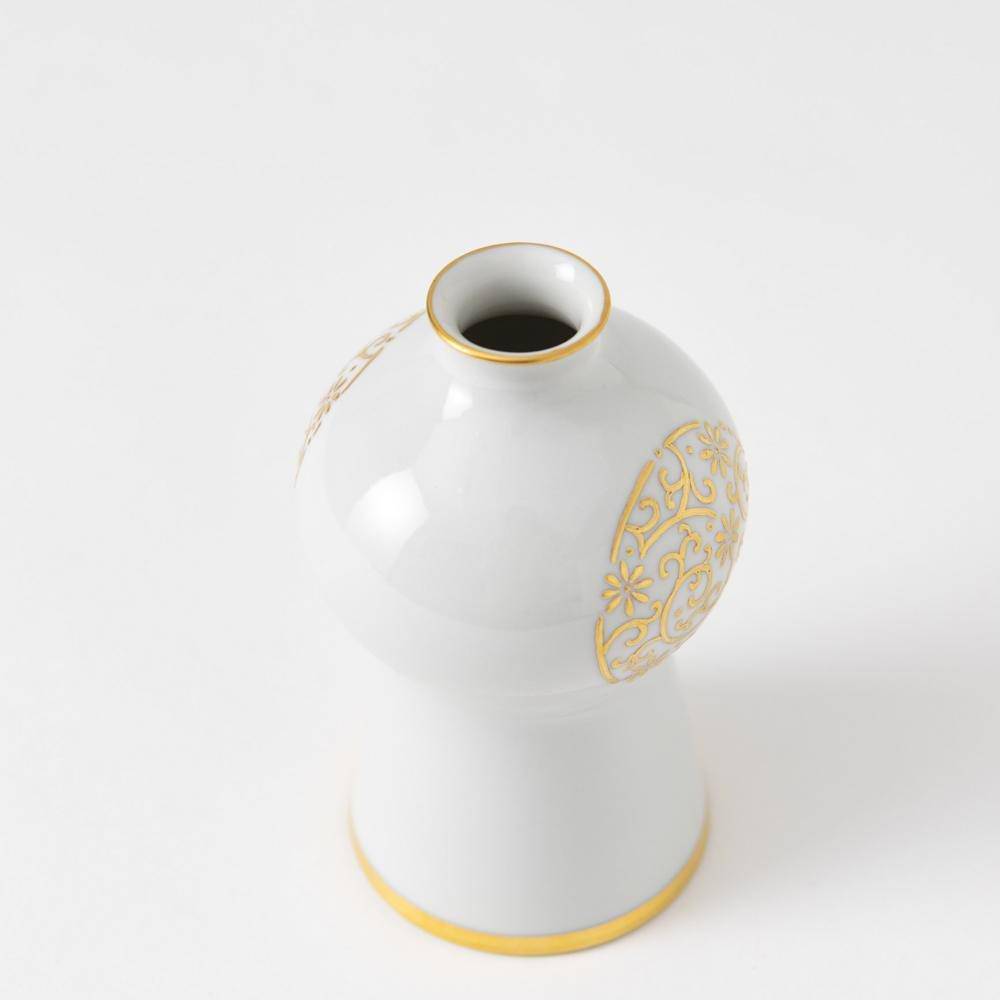 Kinzan Kiln Shugu Gilded Arabesque Gourd Sake Carafe - MUSUBI KILN - Quality Japanese Tableware and Gift