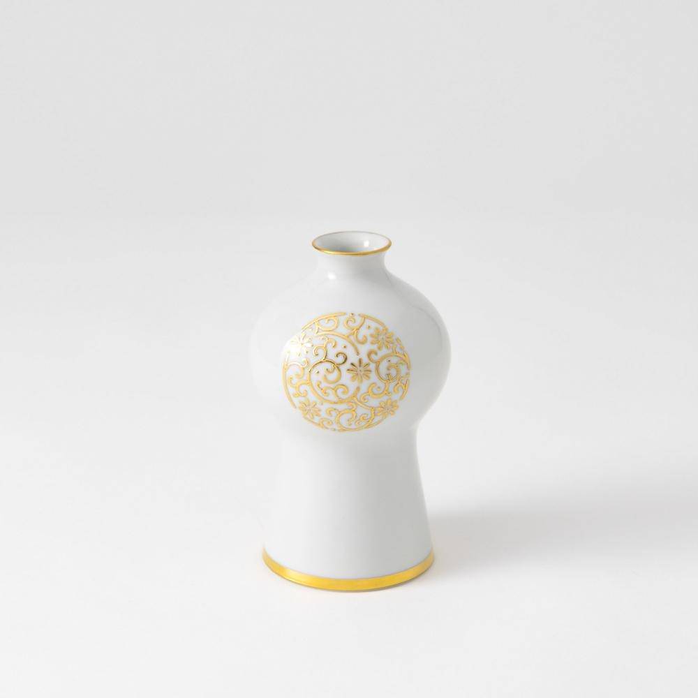 Kinzan Kiln Shugu Gilded Arabesque Gourd Sake Carafe - MUSUBI KILN - Quality Japanese Tableware and Gift